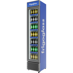 Шкаф холодильный Frigoglass Smart 130-NC (R600a) (черн.корпус,черн.кабинет,черн.рамка дв.,1вертик.Led,6полок,6ЦД,б/кан.)