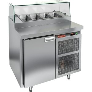 Стол холодильный для пиццы HiCold PZ2-1/GN (1/6H) стекло (R290)