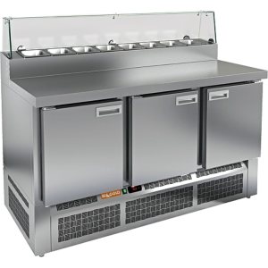 Стол холодильный для пиццы HiCold PZE2-111/GN стекло
