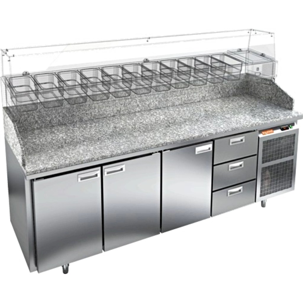 Стол холодильный для пиццы HiCold PZ3-1113/GN камень
