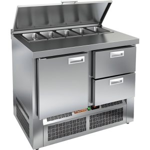 Стол холодильный для салатов HiCold SLE1-12GN (1/3) О с крышкой