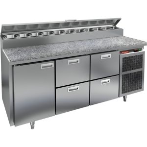 Стол холодильный для пиццы HiCold PZ2-122GN (1/6) камень